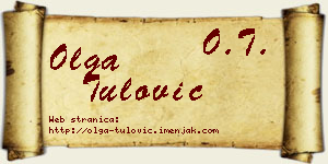 Olga Tulović vizit kartica